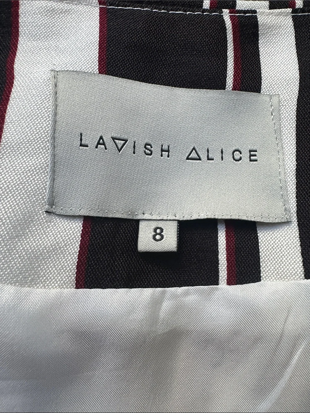 Lavish Alice Black and White Vertical Stripe Cape Blazer